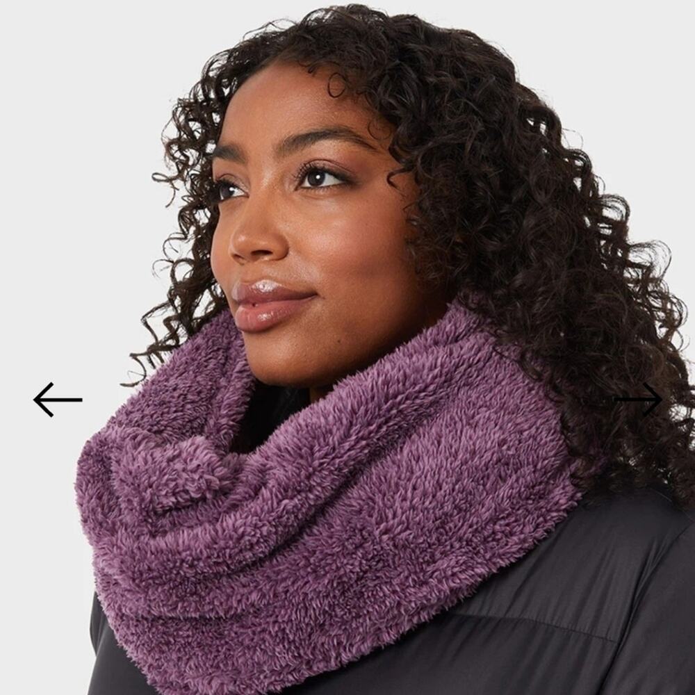 🏝️32 DEGREES, Sherpa Infinity Scarf, Purple, one size